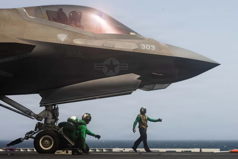 F-35 aircraft image reflecting operational cyber testing support